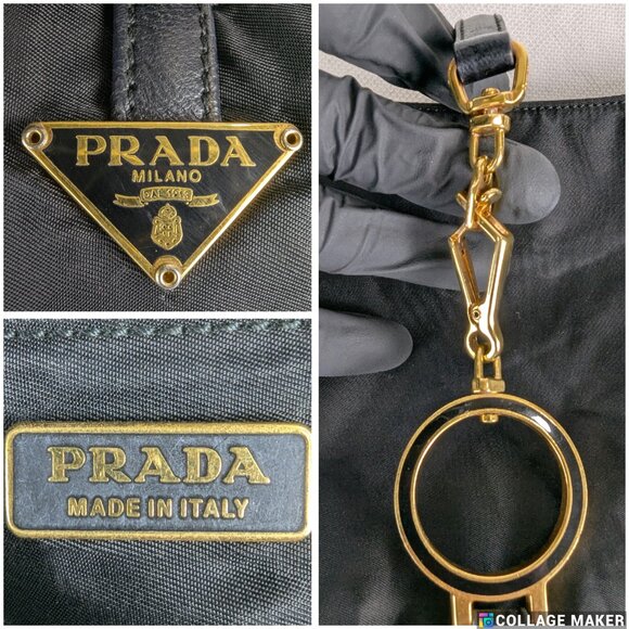 Auth PRADA Milano Tessuto Solid Rayon Nylon Quilted Formal Black Shoulder Bag - Picture 5 of 15